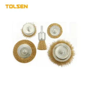 Bộ 5 bàn chải kim loại gắn khoan (công nghiệp) – 77552